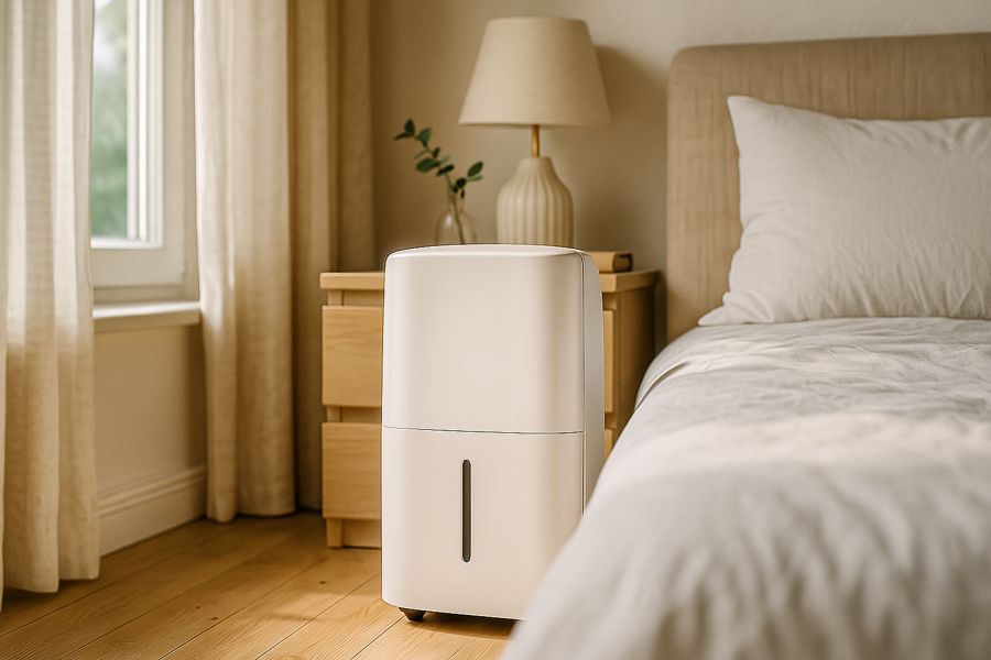 Im Schlafzimmer ist es besonders wichtig ein leises Modell mit Nacht-Modus auszuwählen.